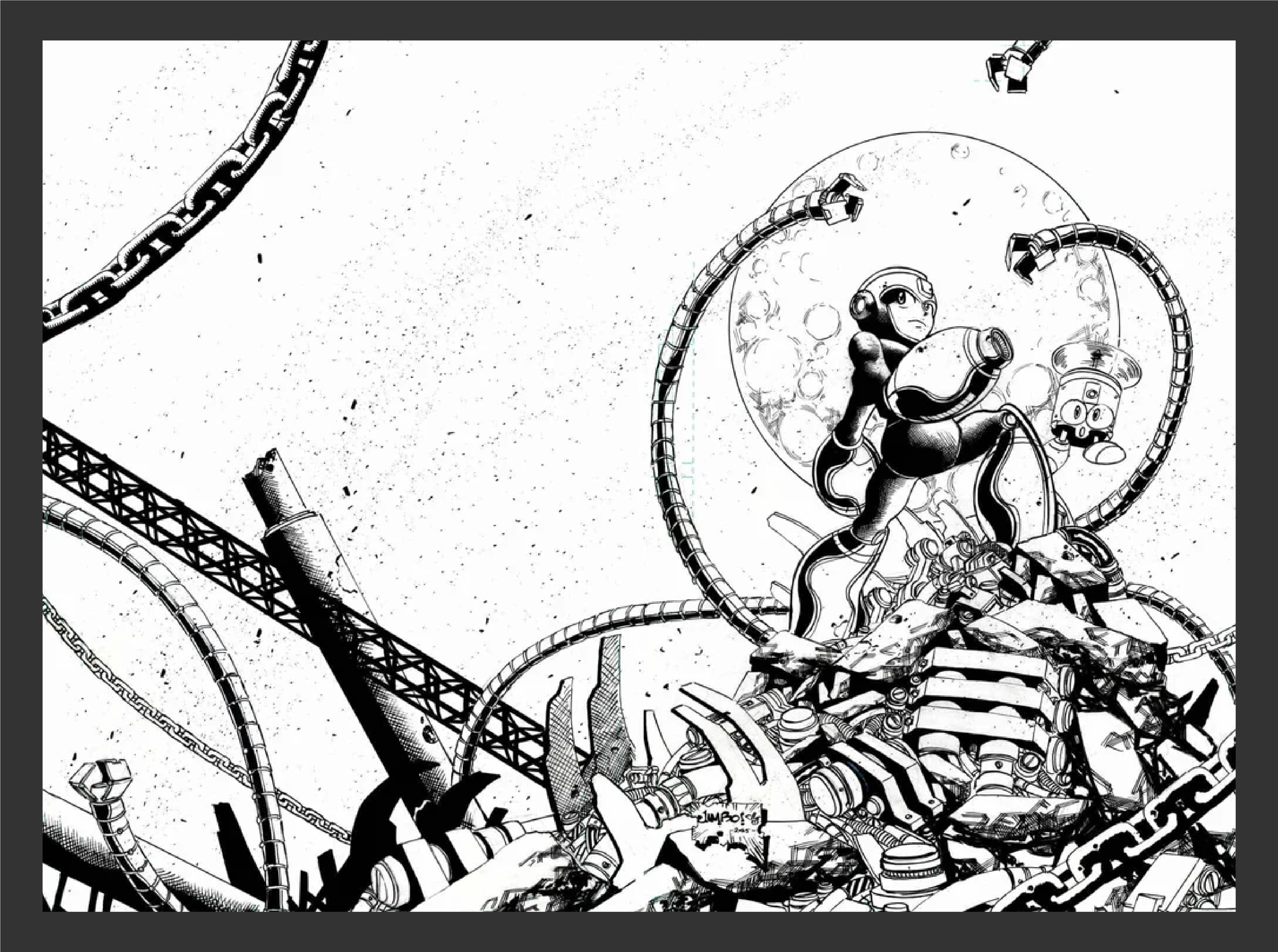 Jimbo Salgado Original Art Mega Man_Timelines #1 Wrap Around Cover